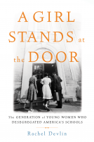 book cover for A Girl Stands at the Door