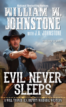 book cover for Evil Never Sleeps