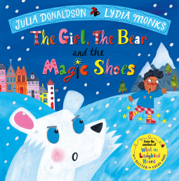 book cover for The Girl, the Bear and the Magic Shoes