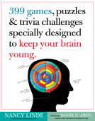 book cover for 399 Games, Puzzles & Trivia Challenges Specially Designed to Keep Your Brain Young. 