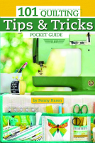 book cover for 101 Quilting Tips and Tricks Pocket Guide