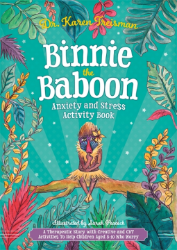 book cover for Binnie the Baboon Anxiety and Stress Activity Book