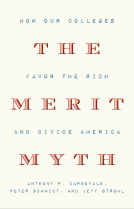 book cover for The Merit Myth