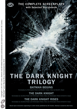 book cover for THE DARK KNIGHT TRILOGY: The Complete Screenplays with Storyboards