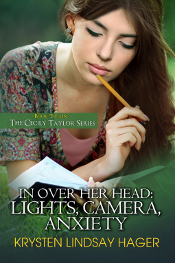 book cover for In Over Her Head: Lights, Camera, Anxiety