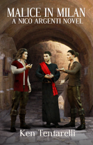 book cover for Malice in Milan