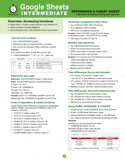 book cover for Google Sheets Intermediate Reference and Cheat Sheet