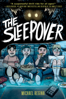 book cover for The Sleepover: A Graphic Novel
