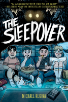 book cover for The Sleepover: A Graphic Novel