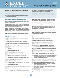 book cover for Excel for Microsoft 365 Reference and Cheat Sheet