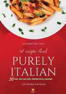 book cover for Purely Italian. A cookbook