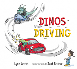 book cover for Dinos Driving
