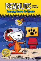 book cover for Snoopy Soars to Space
