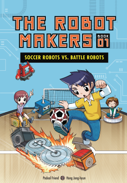 book cover for Soccer Robots vs. Battle Robots