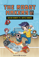 book cover for Soccer Robots vs. Battle Robots