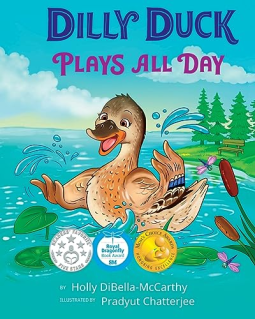 book cover for Dilly Duck Plays All Day