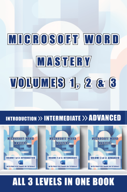 book cover for Microsoft Word Mastery Volumes 1, 2 and 3