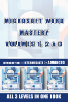 book cover for Microsoft Word Mastery Volumes 1, 2 and 3