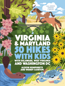 book cover for 50 Hikes with Kids Virginia and Maryland