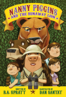 book cover for Nanny Piggins and the Runaway Lion
