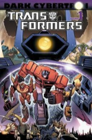 book cover for Transformers: Dark Cybertron Volume 1