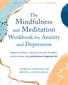 book cover for The Mindfulness and Meditation Workbook for Anxiety and Depression