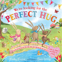 book cover for We're Looking for the Perfect Hug: A Lift-the-Flap Adventure