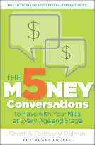 book cover for The 5 Money Conversations to Have with Your Kids at Every Age and Stage