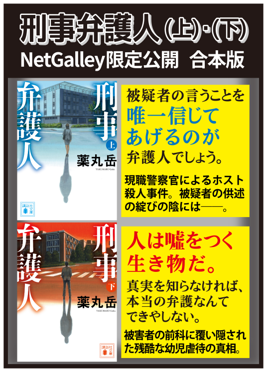 刑事弁護人（上・下） | 薬丸 岳 | 9784065381786｜NetGalley