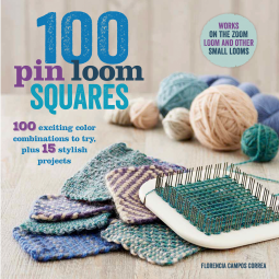 book cover for 100 Pin Loom Squares
