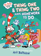 book cover for Dr. Seuss Graphic Novel: Thing One and Thing Two Have Homework to Do