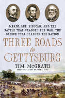 book cover for Three Roads to Gettysburg