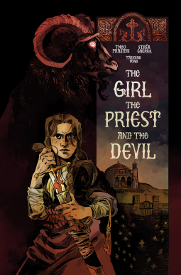 book cover for The Girl, The Priest, and The Devil