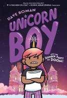 book cover for Unicorn Boy and the Slumber Party of Doom!