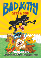 book cover for Bad Kitty Gets a Job (Graphic Novel)
