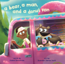 book cover for A Bear, a Man, and a Donut Van