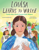 book cover for Louisa Learns to Write