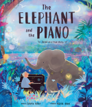 book cover for The Elephant and the Piano