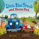 book cover for Little Blue Truck and Racer Red