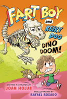 book cover for Fart Boy and Reeky Dog: Dino Doom!