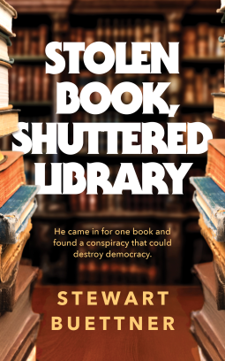 book cover for Stolen Book, Shuttered Library