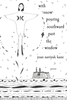 book cover for with snow pouring southward past the window