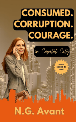 book cover for Consumed. Corruption. Courage.