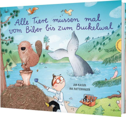 Buchcover für Alle Tiere müssen mal – vom Biber bis zum Buckelwal