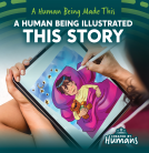 book cover for A Human Being Illustrated this Story