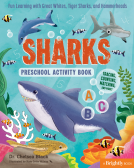 book cover for Sharks Preschool Activity Book