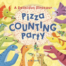 book cover for A Delicious Dinosaur Pizza Counting Party