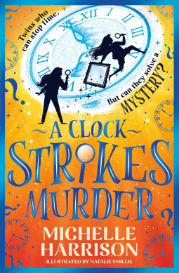 book cover for A Clock Strikes Murder