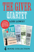 book cover for The Giver, Gathering Blue, Messenger, Son