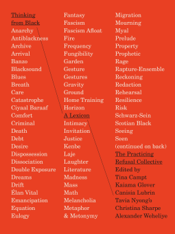 book cover for Thinking from Black: A Lexicon
